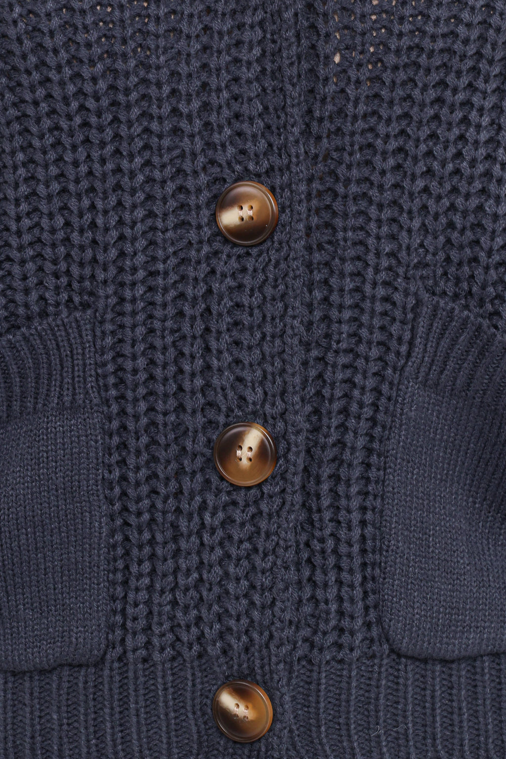 Amelia Oversize Collar Button Cardigan - Navy