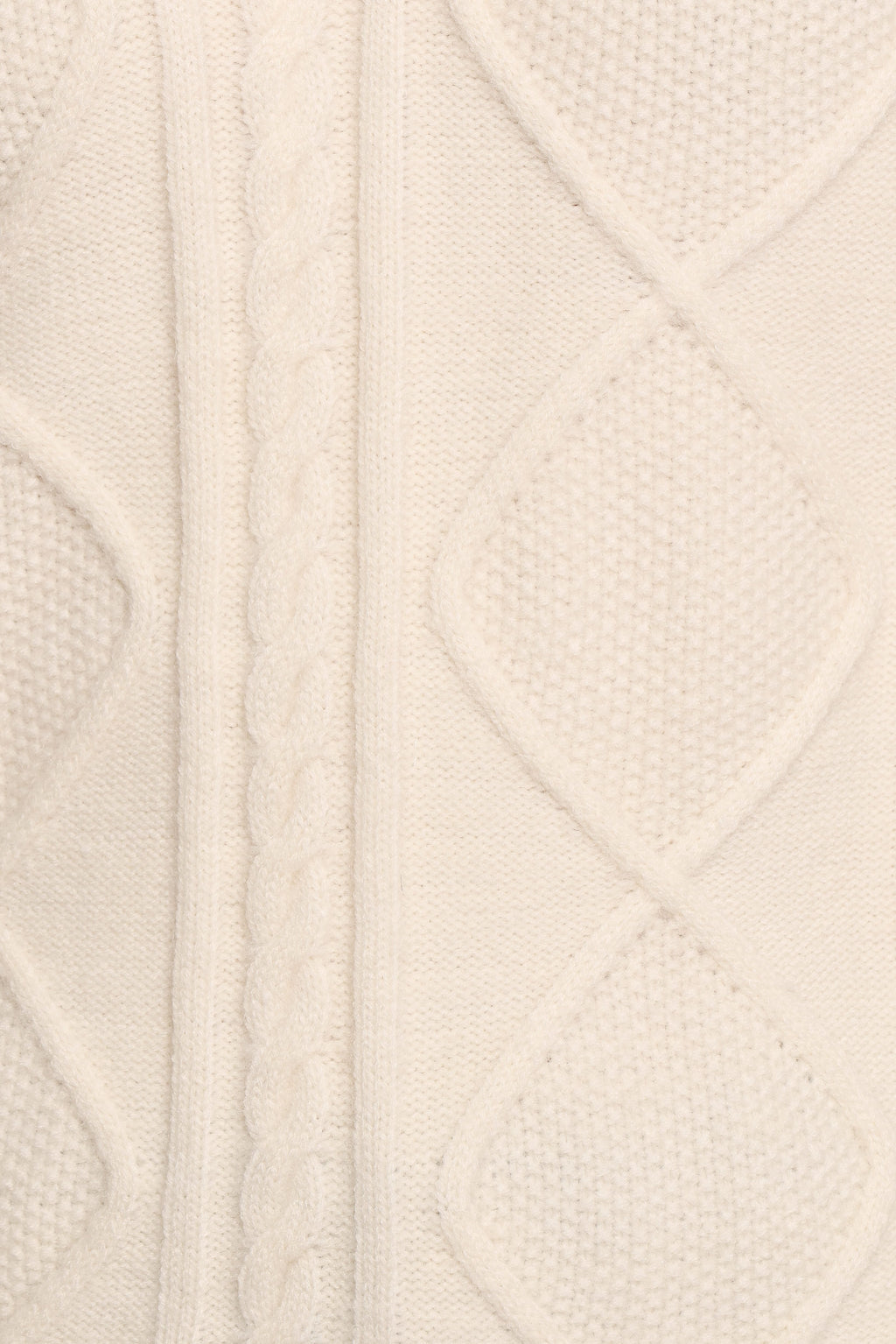 Robbie Collar Neck Cable Knit Sweater - Cream